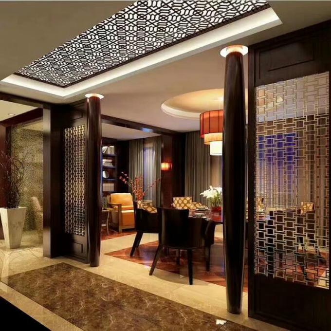 Amerikan Tarzı Lazer Kesme Altın Paslanmaz Çelik Ekran Oda Bölmesi Ev Otel Restoran 6