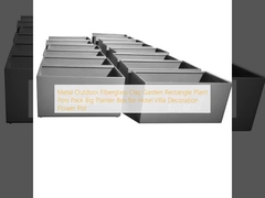 Metal Dış Mekan Fiberglas Kil Bahçe Dikdörtgen Saksı Bitki Saksıları Paket Büyük Saksı Kutusu Otel Villa Dekorasyonu için Çiçek Saksısı