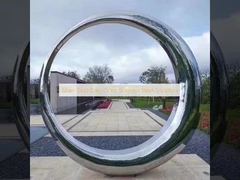 Gümüş Altın Gri Renk Paslanmaz Çelik Heykel