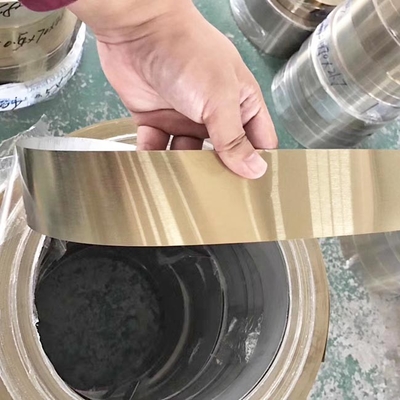 20mm Thickness 304 Mirror Stainless Steel Strip Coil Rose Gold Color Hairline Brushed Strip For Advertising Character Words
