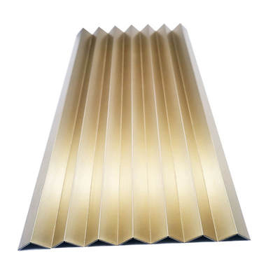 1.2mm 1.5mm Beadblasted Stainless Steel Tile Trim PVD Continuous Shape Rose Gold Brushed