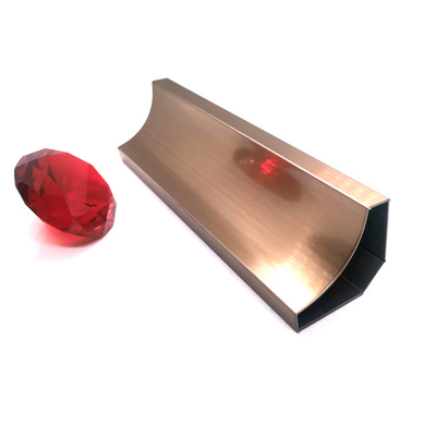 0.6mm 0.7mm Beadblasted Stainless Steel Channel Trim PVD Coated For Wall Deco Protection
