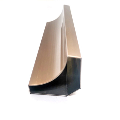 0.6mm 0.7mm Beadblasted Stainless Steel Channel Trim PVD Coated For Wall Deco Protection