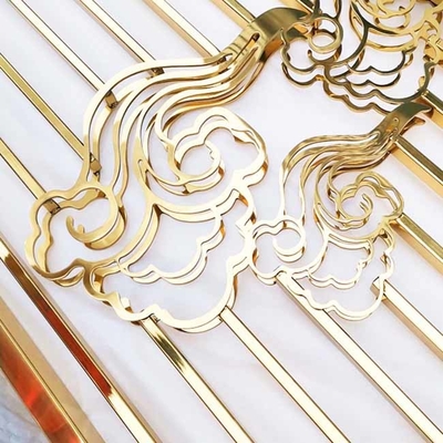 Aluminum Hollow Stainless Steel Screen Partition Divider Champagne Gold Bronze Copper Brass Beadblasting Brushed Carving
