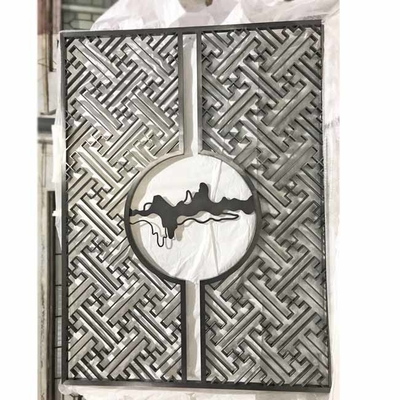 Black Rose Gold Bronze Antique Hairline Brushed Mirror Art Pattern Stainless Steel Screen Partition Room Divider Panel