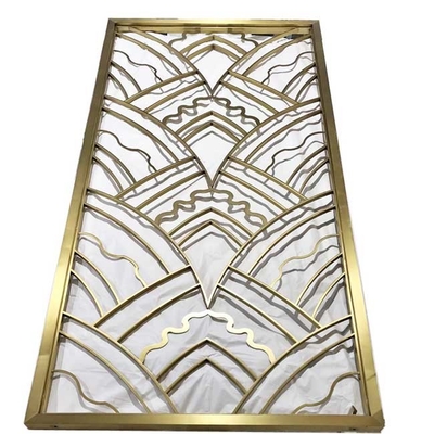 304 316 201 Pattern Gold Hairline Square Stainless Steel Sheet Metal Screen Partition Room Divider for Wall Decoration