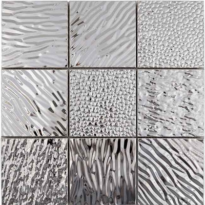 Stainless Steel Metal Mosaic For Backsplash Pop Art Relaxing Style