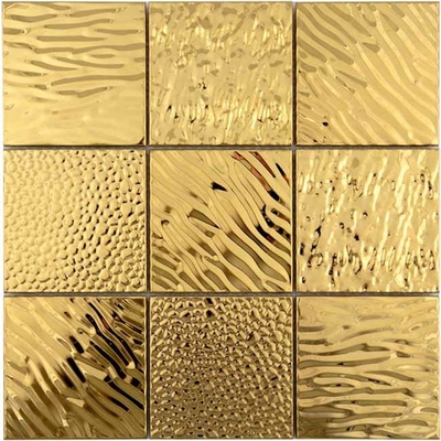 Stainless Steel Metal Mosaic For Backsplash Pop Art Relaxing Style