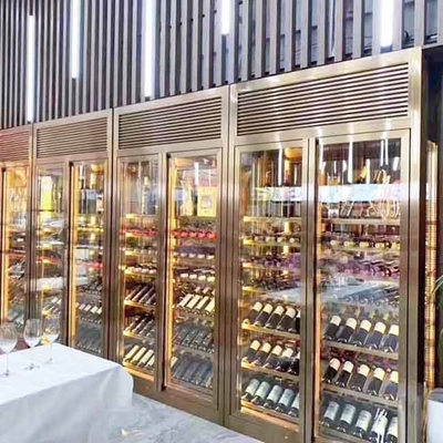 Wine Display Rack Pvd Plating Titanium Black Color Stainless Steel Wine Cabinet