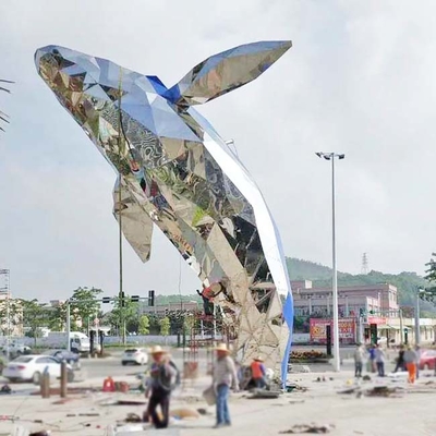 304 InStyle Modern Animal Modelling Art Outdoor Landmark Stainless Steel Sculptures AISI ASTM 316L With Luminous Light