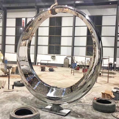ODM Splend 304 Decorative Stainless Steel Sculptures Outdoor Full Moon Modelling Art Painting Color 316L Sculptures