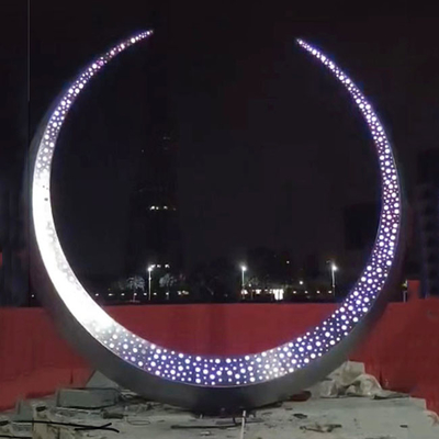 ODM Splend 304 Decorative Stainless Steel Sculptures Outdoor Full Moon Modelling Art Painting Color 316L Sculptures