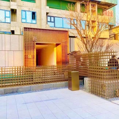 304 Gold Color Hairline Brushed Stainless Steel Dividers Brushed Stainless Steel Entrance Door With Sculpt