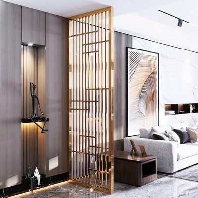 Black Rose Gold Bronze Antique Hairline Brushed Mirror Vertical Stainless Steel Screen Partition Room Dividers Panel