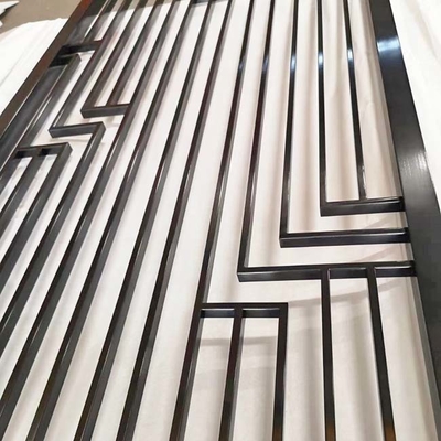 Black Gold Rose Gold Bronze Antique Hairline Brushed Japanese Style Stainless Steel Screen Partition Room Dividers Panel