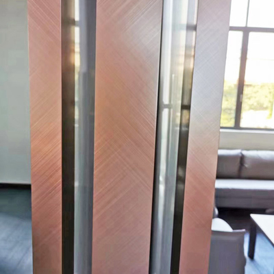 201 304 316L Black Cross Hairline Red Copper Art Stainless Steel Screen Partition Room Divided Sliding Door