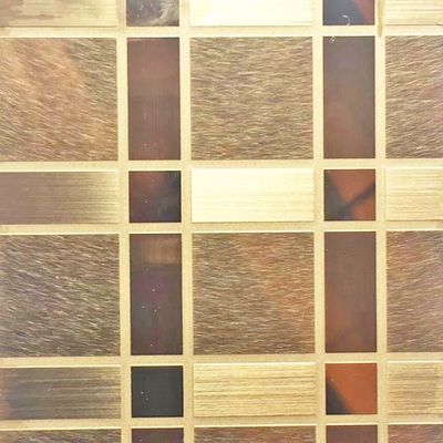 İyi bir fiyat. Dikdörtgen Desen Kısmi Saç Çizgisi Kazınmış Ayna Rengi Paslanmaz Çelik Sac çevrimiçi