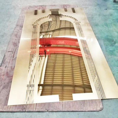 İyi bir fiyat. Klasik Stil Kısmi Boncuk Püskürtmeli Kazınmış Ayna Rengi Paslanmaz Çelik Sac çevrimiçi