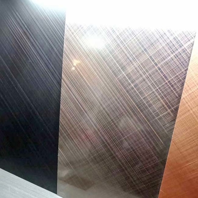 Rose Gold Color Stainless Steel Sheets 304 Cross Hairline Surface PVD Coating Inox Sheets