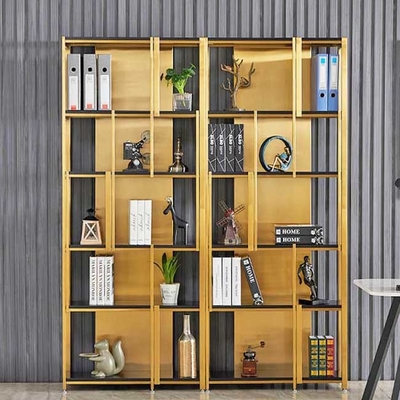 Colored Champagne Gold Stainless Steel Metal Display Cabinets Hariline JIS 304 Wearproof For Mall