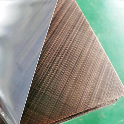 304 Silver Gold Color Crosshairline Brushed Finish Stainless Steel Sheet With Anti finger Printing