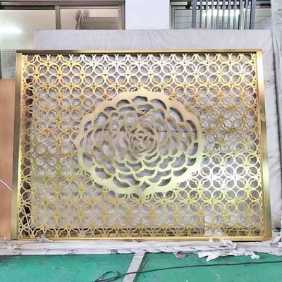 Rose Gold Bronze Black Hairline Brush Horizontal Painting Pattern Design Stainless Steel Screen Partition Divider Panel