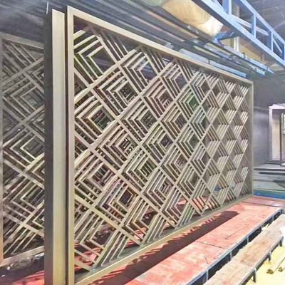Rose Gold Bronze Black Hairline Brush Horizontal Painting Pattern Design Stainless Steel Screen Partition Divider Panel