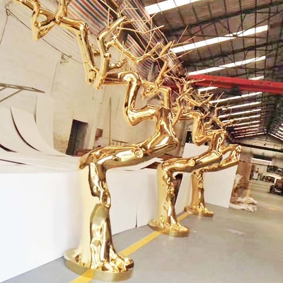 ODM 304 PVD Coated Stainless Steel Sculptures Outdoor Art Design Painting Color 316L Galvanized Metal Sculptures