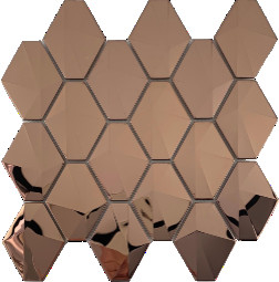 Rose Gold Color Bright Shiny Metal Mirror Stainless Steel Mosaic Tiles