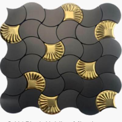 201 304 316l gold black blue violet irregular shape stainless steel mosaic tile for wall decoration