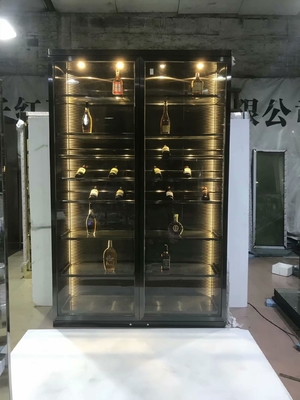 Hotel Bar Thermostatic Wine Cabinet Black 8K Nofingerprint