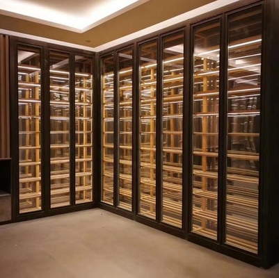 Colored Custom Size Rectangle Wine Cabinet Temperature Controlled