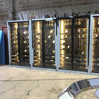 Colored Custom Size Rectangle Wine Cabinet Temperature Controlled