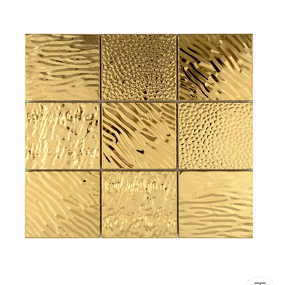 2023 High Quality Nordic Style Stainless Steel Mosaic Tile Living Room Bathroom Personalized Background Wall
