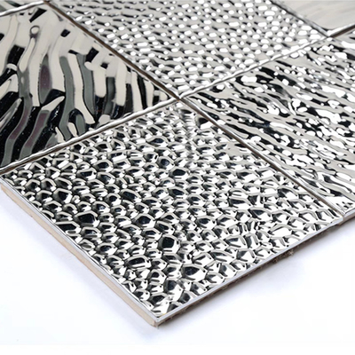2023 High Quality Nordic Style Stainless Steel Mosaic Tile Living Room Bathroom Personalized Background Wall