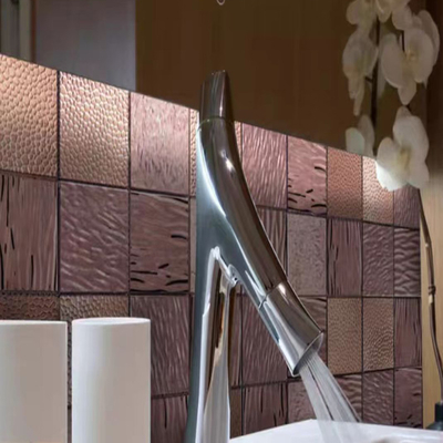 Water Ripple Pattern Stainless Steel Mosaic Tiles For Home Decoration