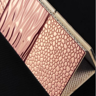 Ceramic Pieces Rose Gold Stainless Steel Mosaic Tiles mirror 8K