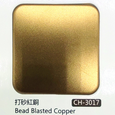 Red Copper Color Bead Blasted Brushed Finish 304 Stainless Steel Sheet With Anti finger Print For Decoration