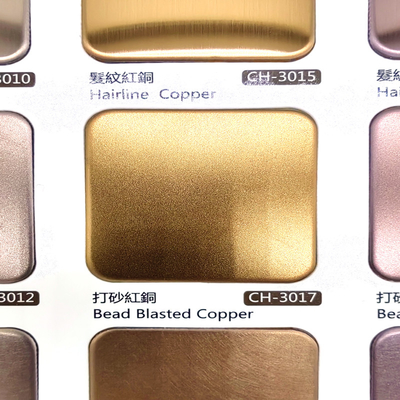 Red Copper Color Bead Blasted Brushed Finish 304 Stainless Steel Sheet With Anti finger Print For Decoration