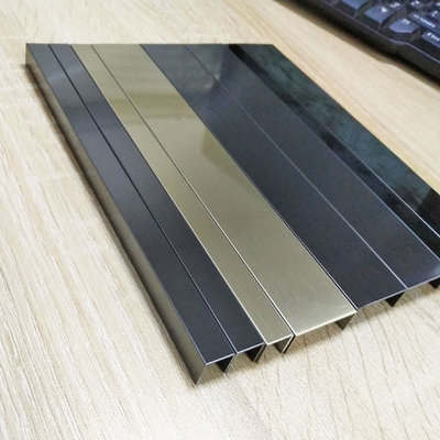 Rose Gold Black Gold Color 8K Mirror Surface Flat Straight Inside Corner Tile Edge Trim For Stairs Edge Trim Transition