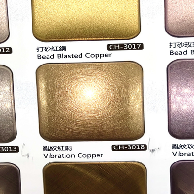 Red Copper Color Vibration Brushed Finish 304 Stainless Steel Sheet With Anti finger Print For Interior Decoration