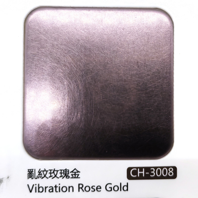 304 Rose Gold Color Vibration Brushed Finish Stainless Steel Sheet With Nano Coating
