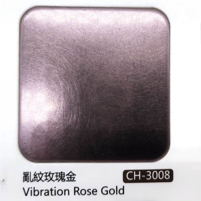 304 Rose Gold Color Vibration Brushed Finish Stainless Steel Sheet With Nano Coating