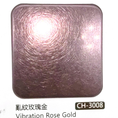 304 Rose Gold Color Vibration Brushed Finish Stainless Steel Sheet With Nano Coating