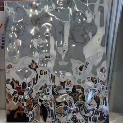 316L Gold Shiny Mirror Color Stainless Steel Sheet Middle Water Wave Honeycomb Wall Cladding