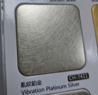 Grade 304 Hot Sale  4 × 8ft Vibration  Platinum  Sliver Stainless Steel Decorative Color Sheet Customized Colors