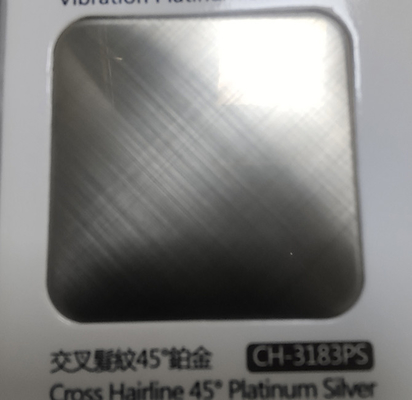 304 Platinum Silver Cross Hairline 45 Degree Brushed Finish Color Stainless Steel Sheet With Anti-Finger Printing