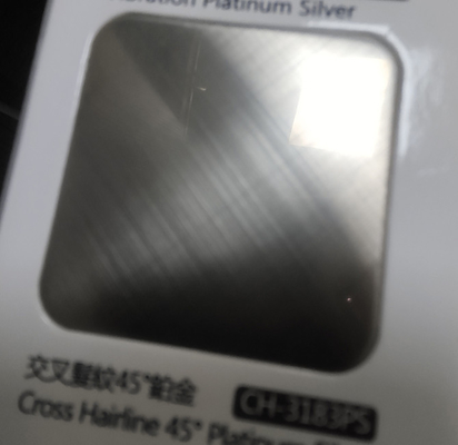304 Platinum Silver Cross Hairline 45 Degree Brushed Finish Color Stainless Steel Sheet With Anti-Finger Printing