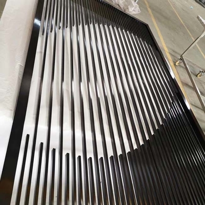 European Style Black Gold Color Stainless Steel Screen Partition Hairline Surface