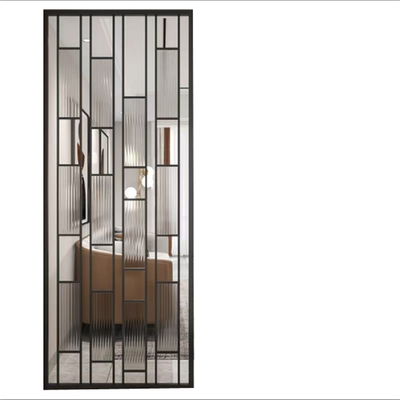High End Glass Metal Stainless Steel Screen Room Partition Villa Club Decoration Background Wall